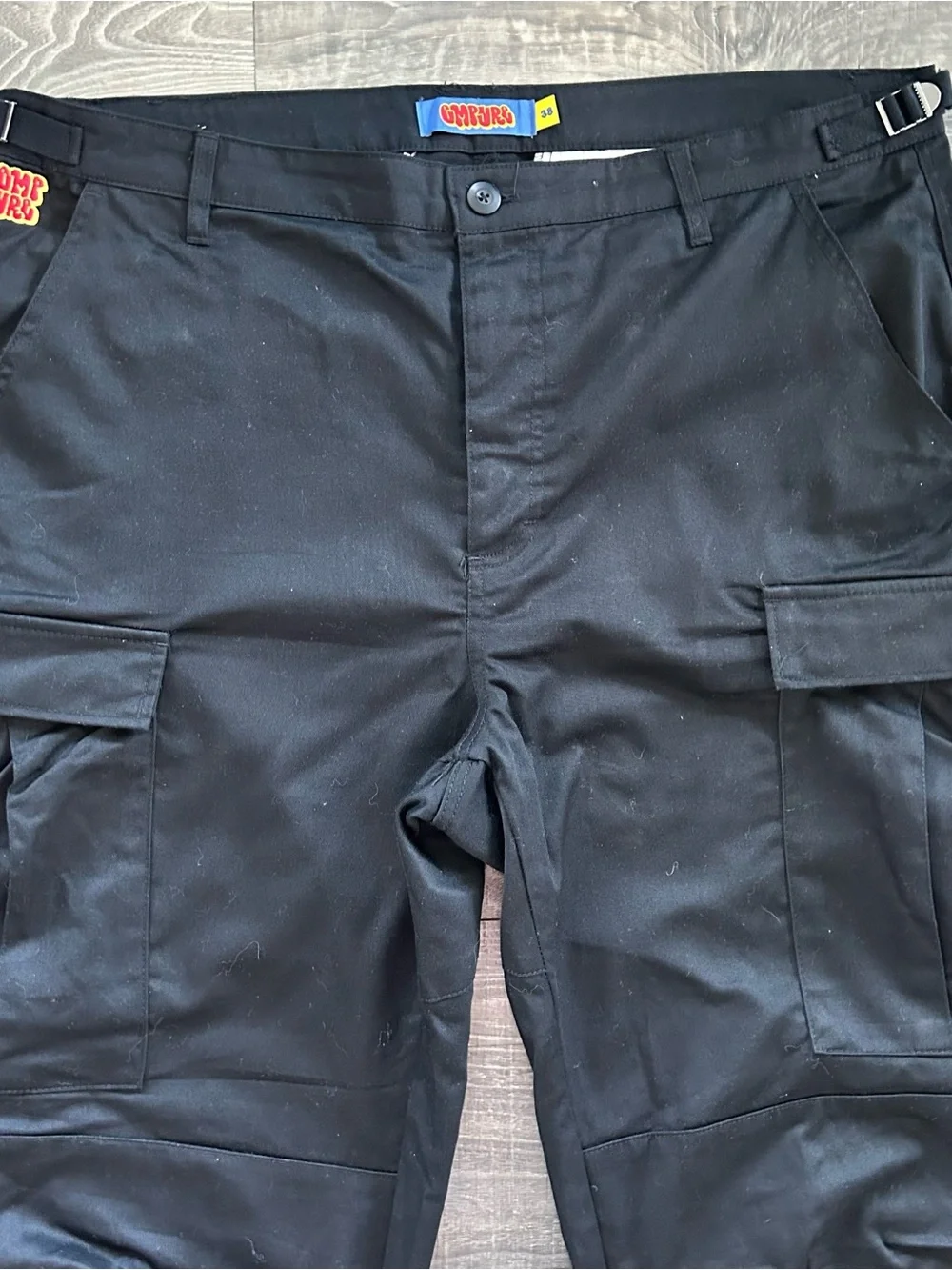 Empyre Relax Cargo Pants Men’s 38 42x31 Black Skate Chino Button Fly Y2K